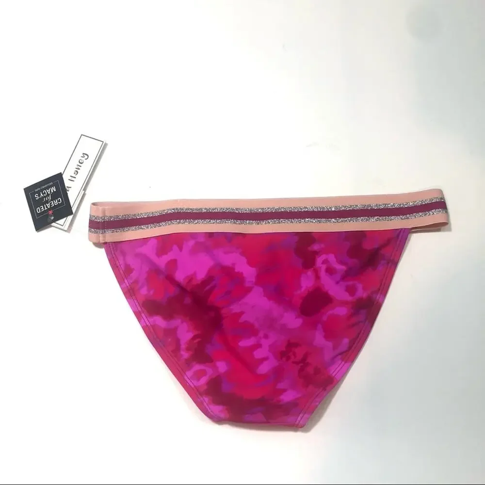 Hula Honey berry tie dye bikini swim bottom pink